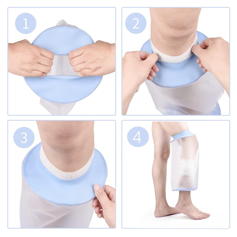 Knee Cast Cover for Shower, Waterproof Knee Cast Bag for