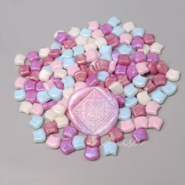 fsalisa Cat Head Shape Sealing Wax Beads - 145pcs Wax Seal Beads for Wedding Invitations, Christmas Cards, Envelopes, Wine Packages, Gift Wrapping (Romantic Pink-Purple)