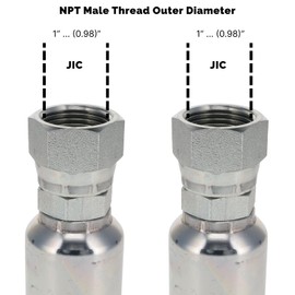 TITAN FITTINGS | FA-UFW12-JIC-120 Inch | Assembly: 3/4" Ultraflex Hose with female JIC X female JIC, 120" long (4,350 psi)