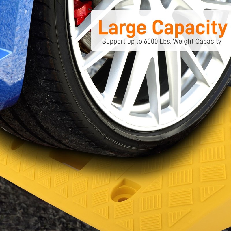 Pyle Portable Lightweight Plastic Curb Ramps - 2PC Heavy Duty