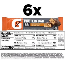 Gatorade Whey Protein Recover Bars Chocolate Caramel, 2.8 Oz, 2 pack ,42g carbs