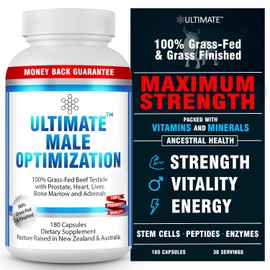 Ultimate Optimización Masculina Suplemento Órgano Carne 100 Alimentada Hierba Testículos Bovinos Próstata Corazón Hígado