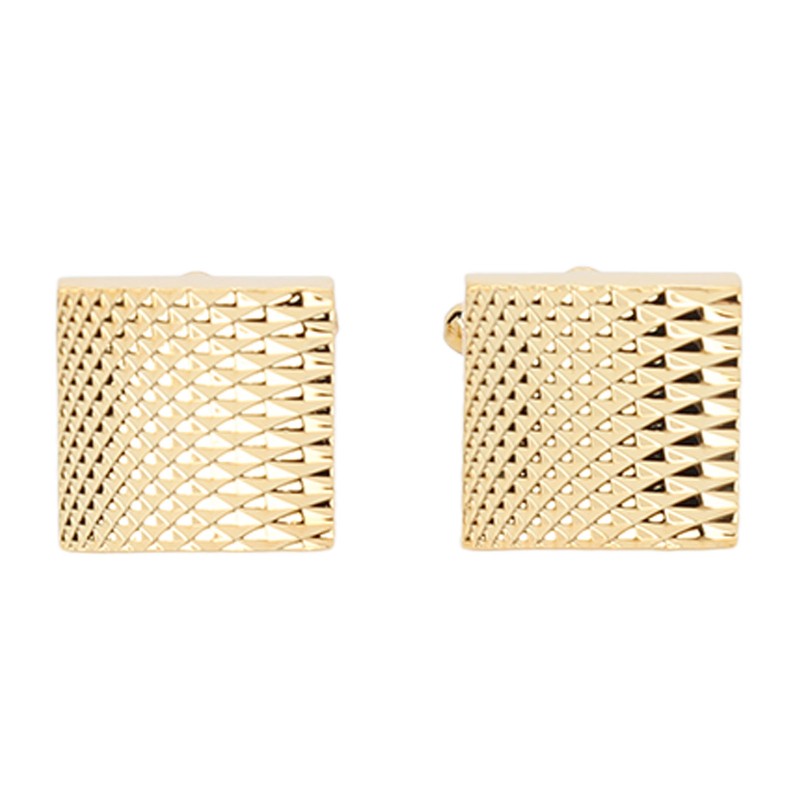 1 Pair French Cufflinks Double Layer Electroplating Polished Brass Gold
