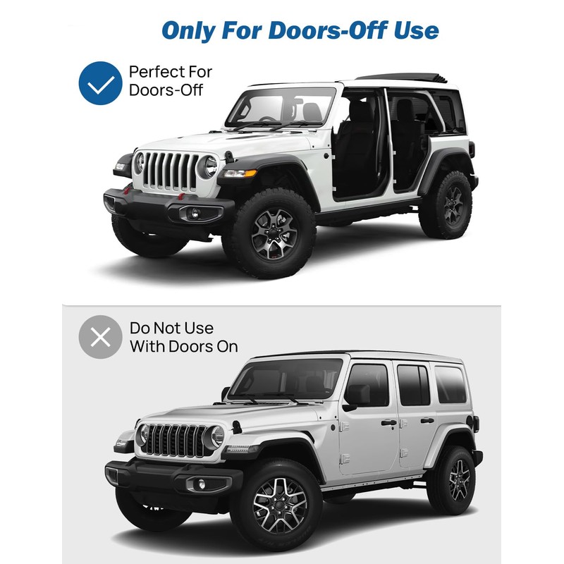 JOYTUTUS Mirrors Doors Off Compatible with 2018-2023 Wrangler JL/JLU &