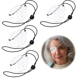 4 Pcs Plastic Eye Shield, Clear Eye Patch with Adjustable Strap Eye Surgery Covering Breathable After Surgery Eye Protections for Patient Men Women, Eye Care Supplies for Eye Post-Operative Recovery