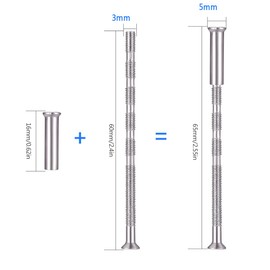 M3 Door Handle Bolt Through Fixings, 72 Pcs Door Handle Screws and Sleeves Kit, Door Handle Fixing Screws Connecting Bolts for Cabinets, Door Handles, Escutcheons, Drawers