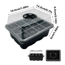 AIMALL Plastic Seedling Tray with Transparent Lid, 9 Cells, Seedling Pot Set for Gardening, Thermal Insulation and Moisturizing, 7.28-inch x 5.7-inch for Planting and Growing