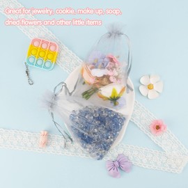 Organza Bags 4x6,50Pcs Sheer Mesh Bags Drawstring,Small Mesh Gift Bags,Drawstring Gift Bags, Wedding Favor Bags, Candy Bags Pouches for Party, Birthday,Festival,Soaps, Makeup, Wrapping Supplies,Gray