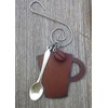 Handmade Coffee Christmas Ornament with Spoon and Bean Charms