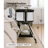 Fodoss Baby Bassinet Bedside Sleeper with Wheels and Storage Tray,4-Sided