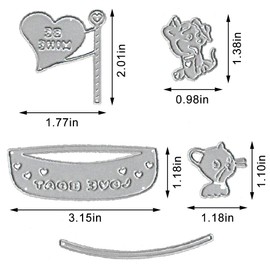 Cat Dog Cutting Dies Animal Die Cuts for Card Making - Cartoon Animals Dies Background Embossing Stencil Template Tool for DIY Scrapbooking Photo Album Card Craft Decoration