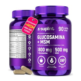 Glucosamina Sulfato 800 mg con MSM  Suplemento Vegano en Cpsulas  Apoyo para Articulaciones, Cuidado de Rodillas y Movilidad  Sin Gluten, Sin OGM  90 