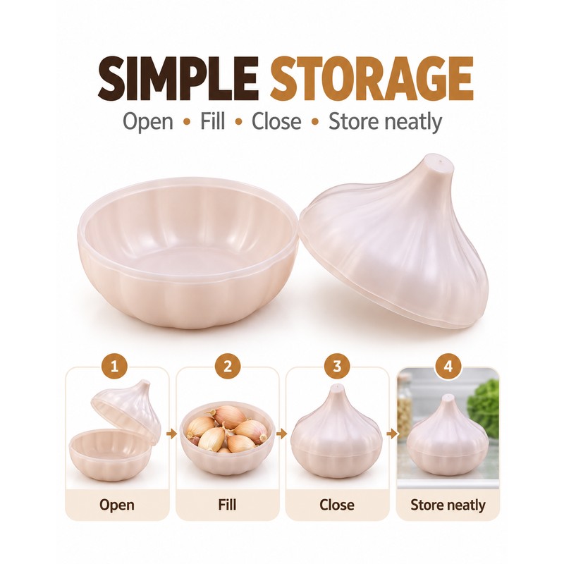 Reusable Fruit & Vegetable Storage Containers for Fridge, Onion Garlic