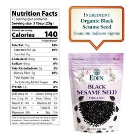 Eden Organic Black Sesame Seed, Unhulled & Raw, 12.2 oz
