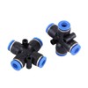 Boxonly Plastic Cross Barbed Connector 6MM 4 Way Hose Splitter