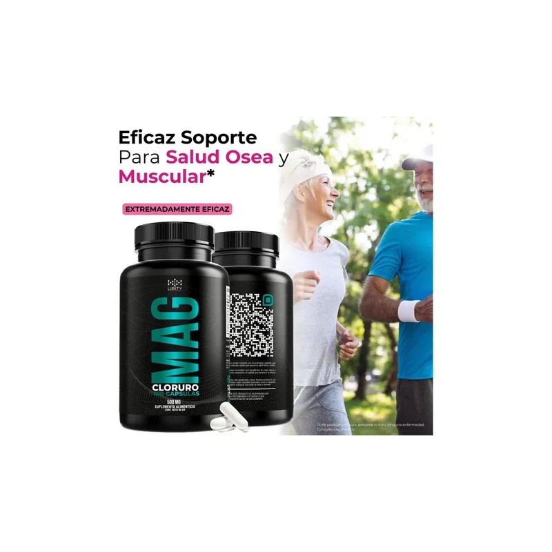 Cloruro Magnesio 100 Puro 180 Capsulas 500mg Potente Formulacion Grado