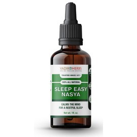 Sleep Easy Nasya Oil Organic- Herbal Nasal Drops for Promoting a Sound, restful Sleep (1oz) | with Lavender & Vetiver Essential Oil | Made in USA