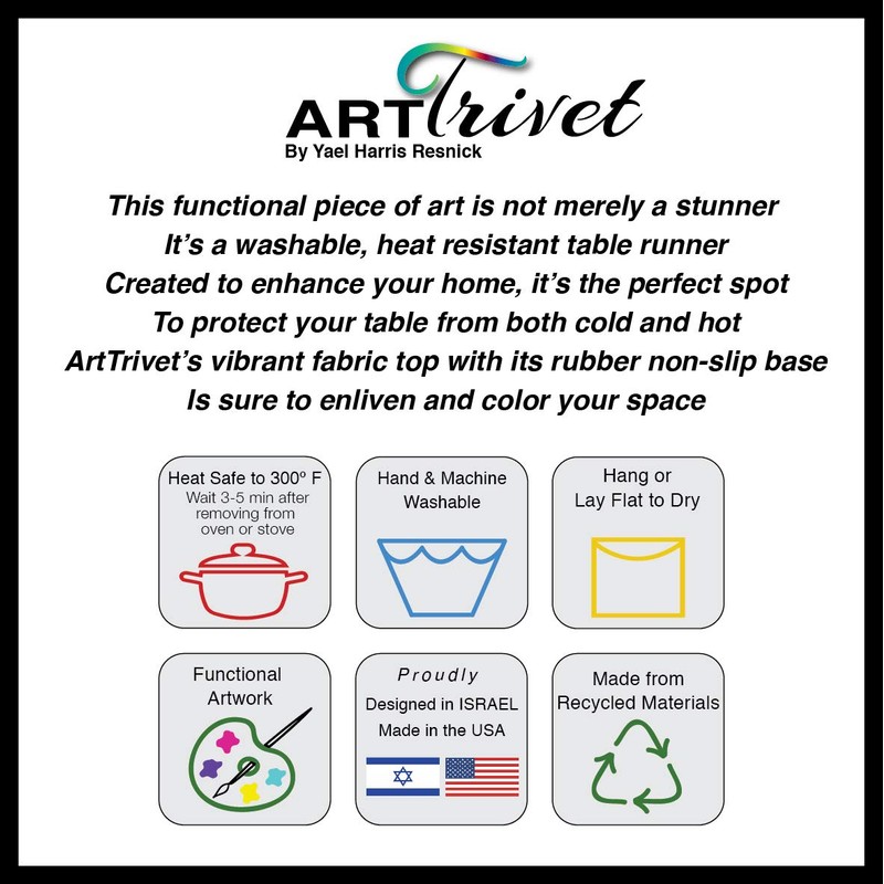 Jerusalem ArtTrivet Heat-Resistant Table Runner and Trivet - Fabric top