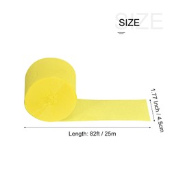 MECCANIXITY Crepe Paper Streamer Crepe Paper Decoration 82ft Long 1.77 Inch Wide for Birthday Party Wedding Thanksgiving Christmas Decorations DIY, Yellow Pack of 3