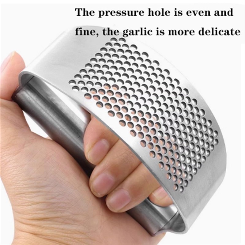 Heavy Duty Garlic Press Rocker, Garlic Crusher, Easy-Squeeze, Stainless Steel