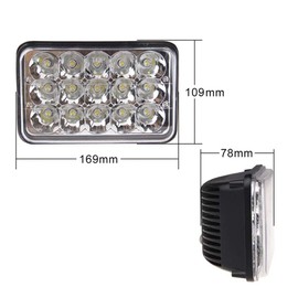 DOT Approved 4X6 LED Headlights Compatible with Freightliner FL60 FL70 FL80 Classic FLD120 FLD112 - Rectangular Square Clear Sealed Beam H4651/H4642/H4652/H4656/H4666/H4668/H6545 Replacement 4PCS