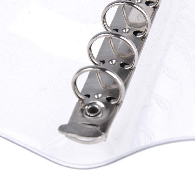 Eachbid PVC Ring Binder 6 Holes with Transparent Soft Cover