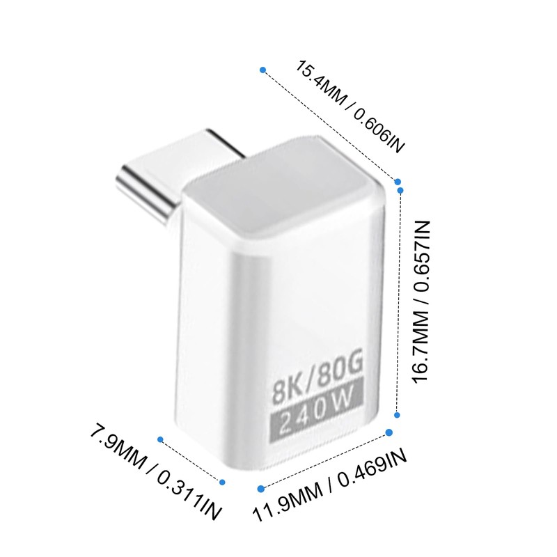 Danfetsoy 90 Degree USB C Adapter 80 Gbps, USB C