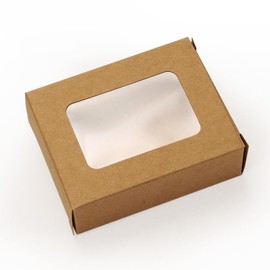 100ea - 3-1/2 X 2-3/4 X 1-1/8 Kraft Soap Box W/Window