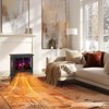 BLITZHOME Electric Fireplace Heater 18'', 3D Realistic Flame, Thermostat Control,