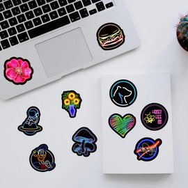 100Pcs Funny Stickers Waterproof Neon, Cool Vinyl Stickers for Water Bottles, Laptop, Cars, Bicycle, Luggage, Skateboard etc., New Gifts for Boys Girls, Kids, Teens Adults