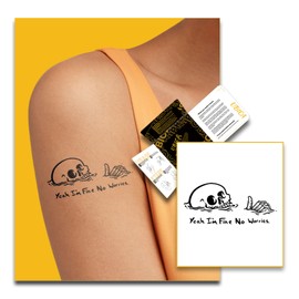 Ubica Temporary Tattoos Adult,Fake Tattoos,Realistic And Long-Lasting Non-Reflective,Waterproof For 1-2 Weeks,Carefree Skull And Bones 3.5x3.8 Inches Black