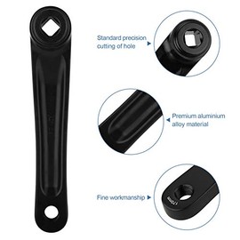 Bicycle Crank Arm, Aluminium Alloy Crank Arm Left 170 mm, Pedal Crank Bicycle, Bicycle Crank Left Arm, Replacement Crank, Single Speed Crank, Diamond Hole, Left Side, Black
