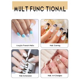 EBANKU Acrylic Powder for Nails 120g/4.23oz - Silver Glitter Professional Nail Extension and Carving Supplies, Long-Lasting, No Lamp Needed