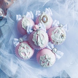 jelanny 6 Christmas tree pink ornament ballerina gift ballet crystal rose decoration