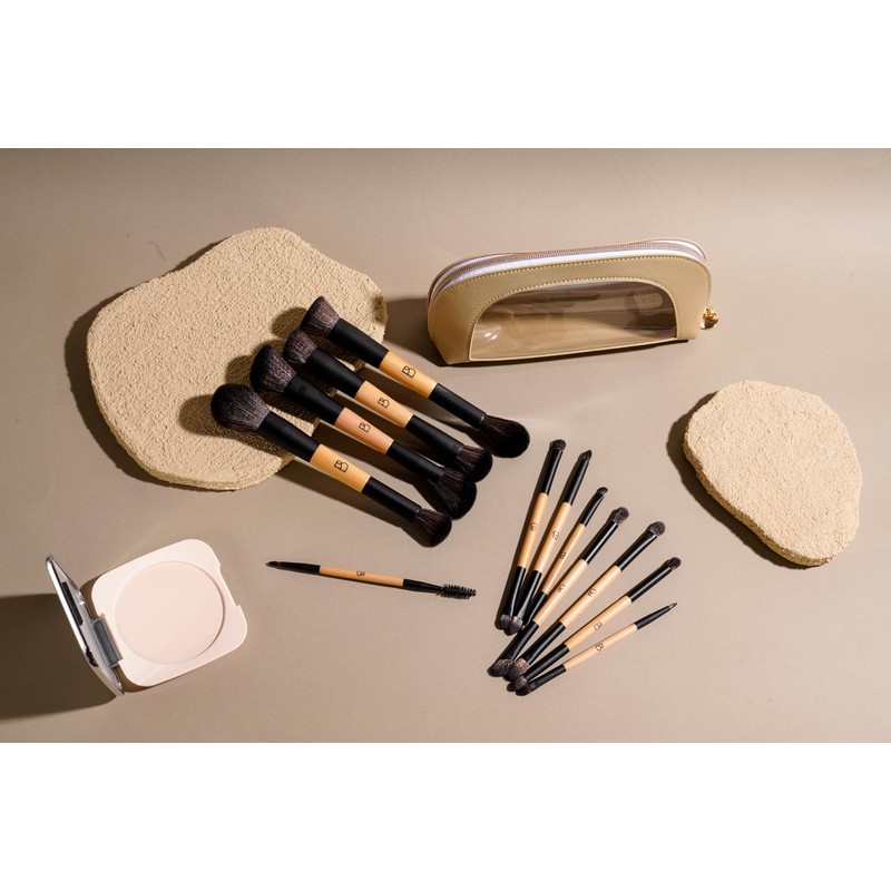 BS-MALL Double-ended Makeup Brush Set With Concealer Brush & Foundation