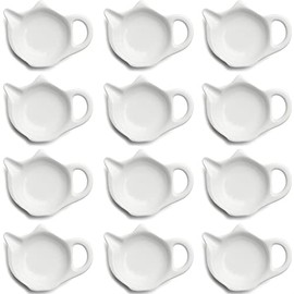 Ceramic Tea Bag Saucer Teapot Shape Teabag Coaster Tea Bag Storage Rack Tray Bracket Tea Bag Set (12)