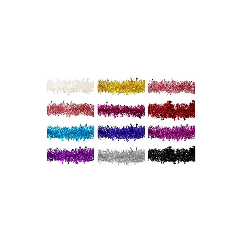 Creativery Christmas Garland, Tinsel with Stars, 8 cm x 3