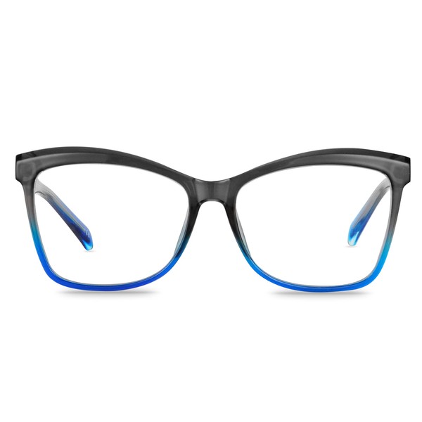 REECKEY - Gafas de luz azul para mujer, gafas de ordenador para mujer, bloqueo de luz azul, gafas de filtro de luz azul de gran tamaño, gafas de juego, gafas de luz azul, gafas de ojo cuadrado (azul)