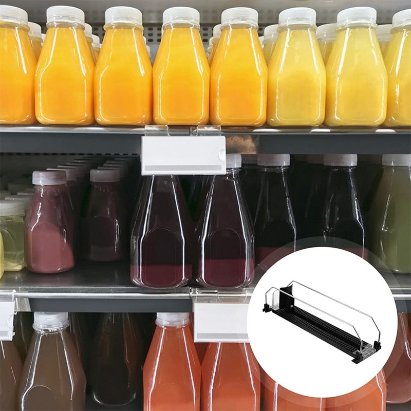 Mipcase Plastic Drink Pusher Easy Install Shelf Glide Organizer for