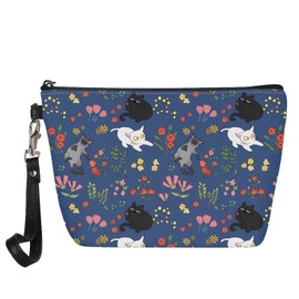 Mumeson Car Flower Printed Coin Purse Large Capacity Toiletry Bag Travel Cosmetic Bag Makeup Bag Zipper Pouch
