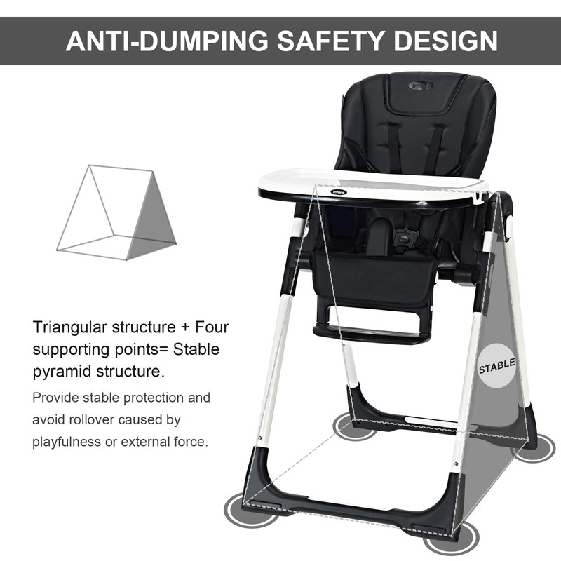 INFANS High Chair for Babies & Toddlers, Foldable Highchair with