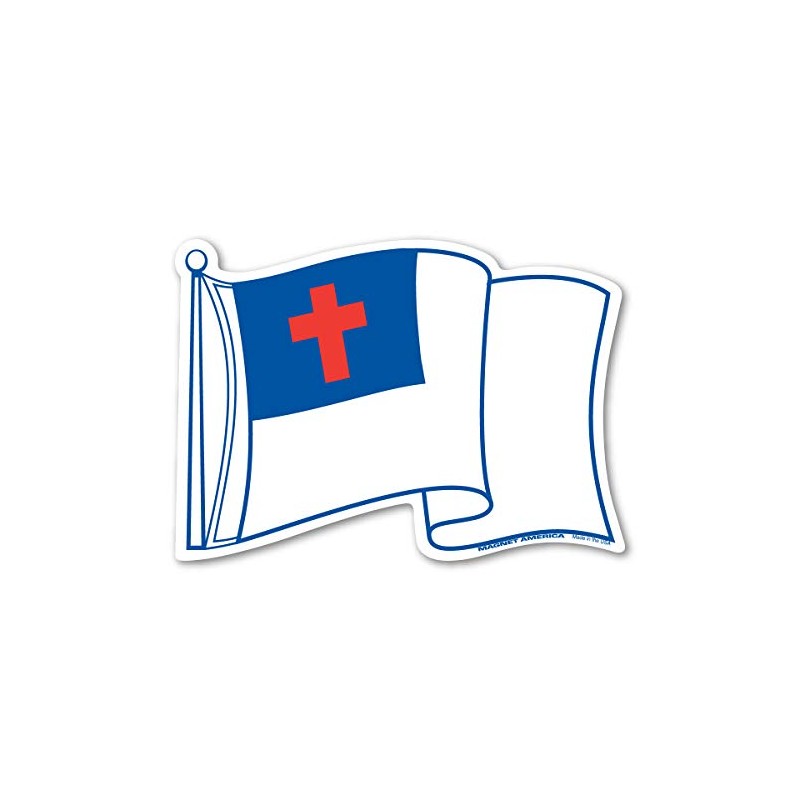 Waving Christian Flag Magnet by Magnet America Is 4.375" x