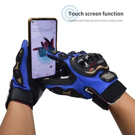 CHCYCLE - Guantes de moto con visualización táctil, Azul, XXL-Blue