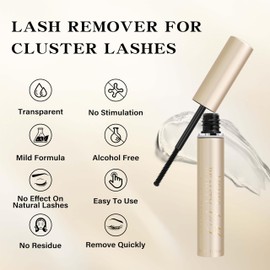 VEYESBEAUTY Lash Remover Cluster Lash Glue Remover Eyelash Extension Remover Eyelash Glue Remover for False Eyelashes Self-Use Gentle Soothing Non-Irritating Eye Cleanser 5ML (Aluminum Tube)