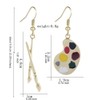 Hand made cute palette brush asymmetric earrings