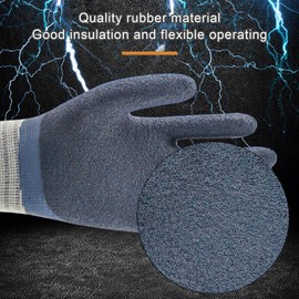 VELATEMOR Insulated Gloves, 1000V Insulated Electrical Gloves, High Voltage Resistant Non Slip Rubber Electrician Glove For Electrical Work