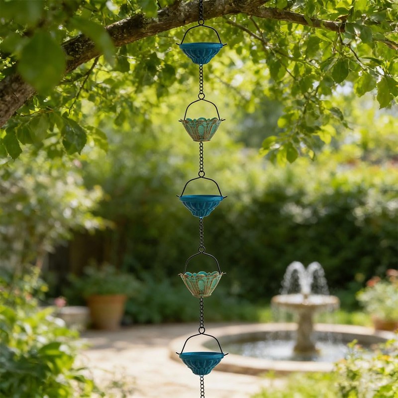 Rain Chains for Outside, 10 FT Lotus Rain Catcher Chain