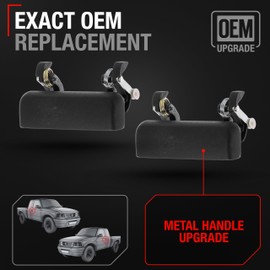 Exterior Front Door Handle Set, Front Left and Right - Compatible with 1998-2000 Ford Ranger; 98-00 Ford Ranger USA Type - Textured Metal - OEM F37Z-1022404-A, ZZM059420, 90022, 90021