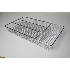 FurnitureXtra Deluxe Stainless Steel Chrome Small Cutlery Tray - L: 32cm x W: 18.5cm x H: 4cm (Stainless Steel)