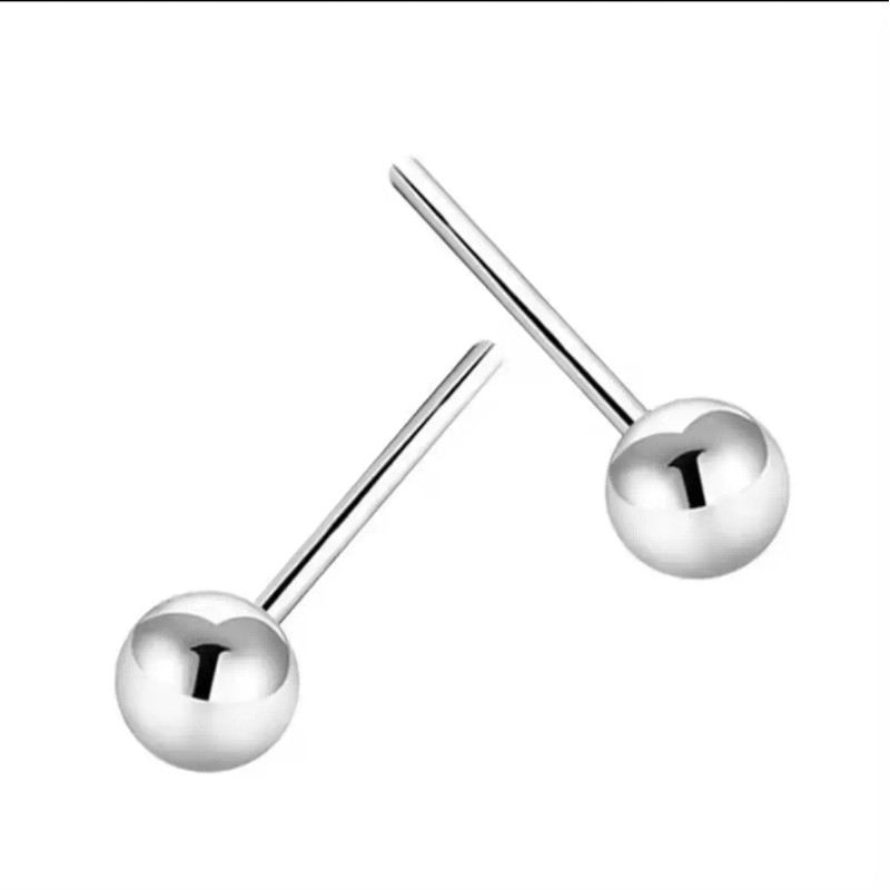 Unbranded S925 Sterling Silver Round Ball Stud Earrings - 3mm
